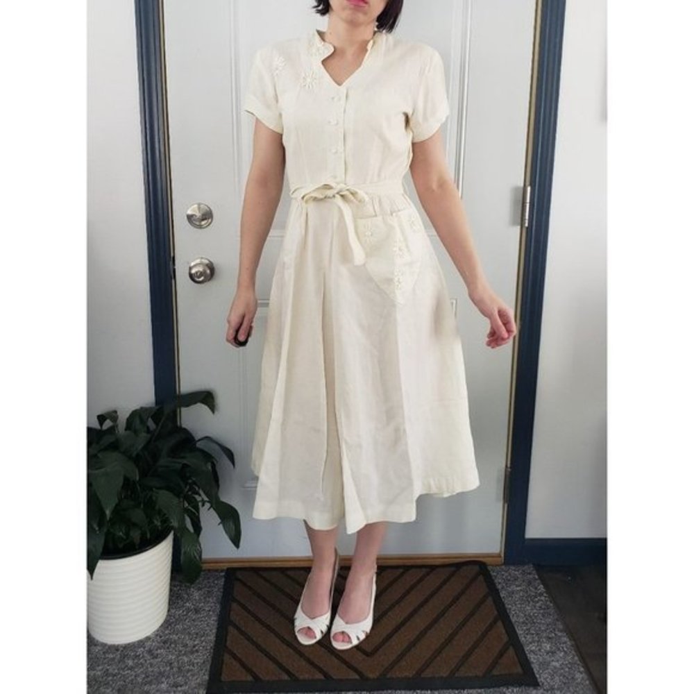 Vintage 60s‎ White Day Dress